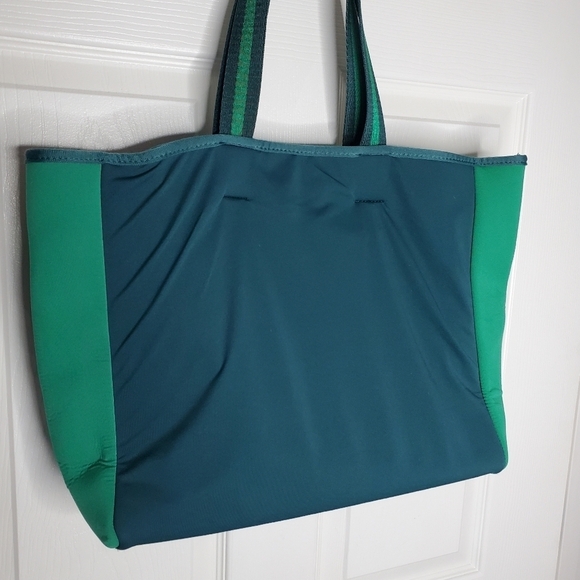 Summersalt Green Striped Neoprene Perfect Beach Tote Bag - Picture 4 of 10